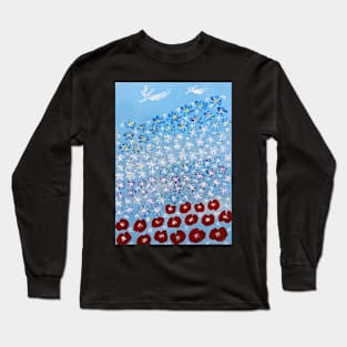 Blue flowers somewhere Long Sleeve T-Shirt